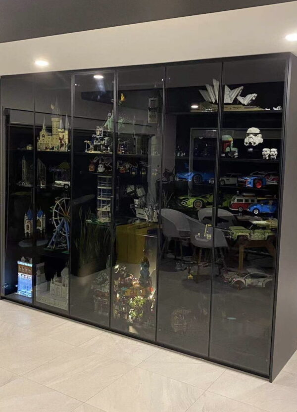 Grey Toughen Glass hinge door