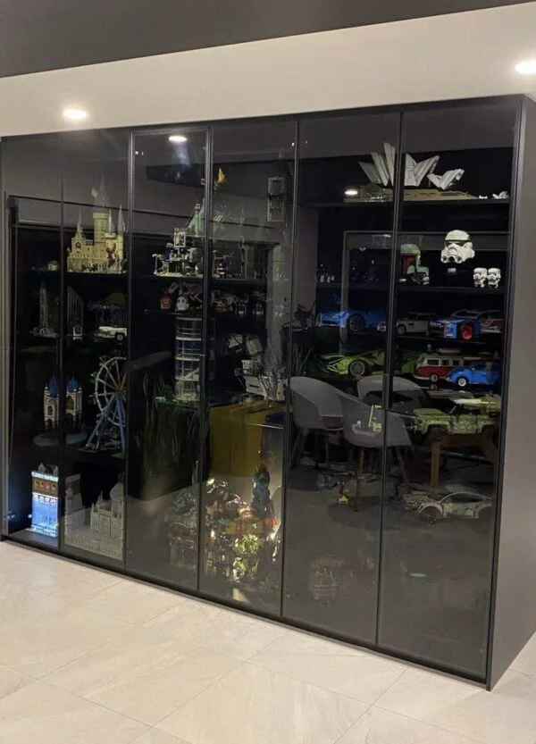 Grey Toughen Glass hinge door