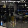Grey-glass-hinged-door