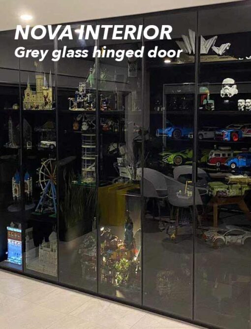 Grey-glass-hinged-door