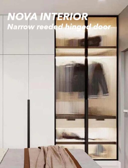 Narror-reeded-glass-hinged-door