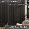 Timber slat acoustic panel 2400x600MM - GREY OAK COLOUR