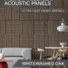 Premium Timber slat acoustic panel 2700x600MM - WHITEWASHED OAK