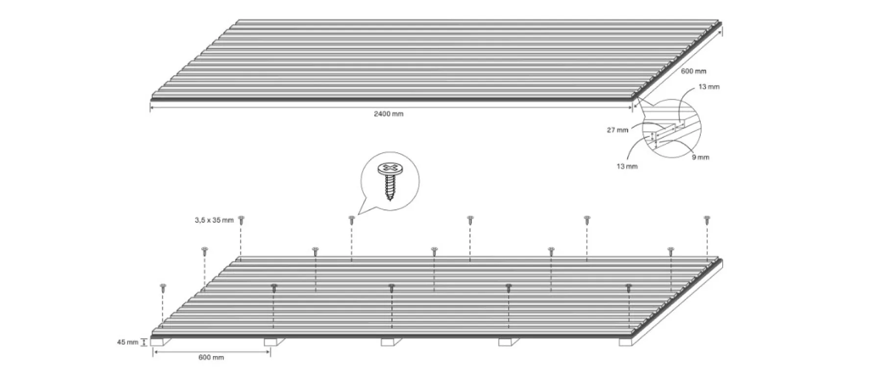 Premium Timber slat acoustic panel 3000x600MM - BLACK OAK COLOUR - Image 3