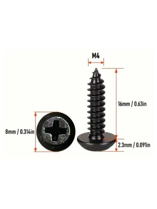 M4 x 16MM PANHEAD SCREW BLACK