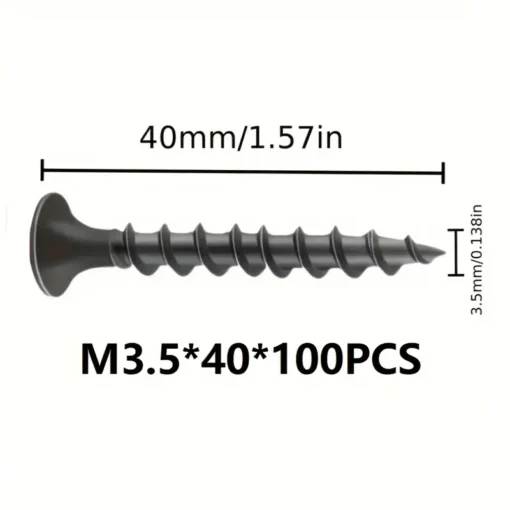 Flathead Black screw 100pk