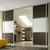 Three-division-colour-and-paintedglass-sliding-door-set