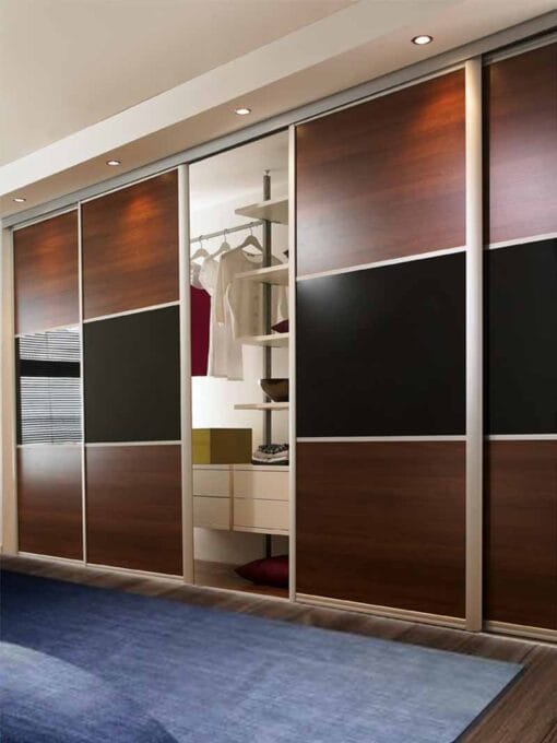 Three-division-colour-melamine-colour-glass-sliding-door-set