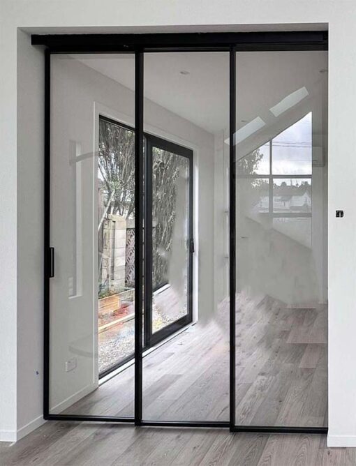 Ultra-clear glass stacking sliding door