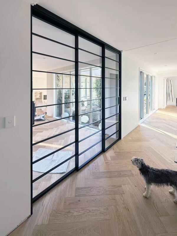 Top hung track sliding door system