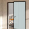 Hidden track opal laminated glass sliding door