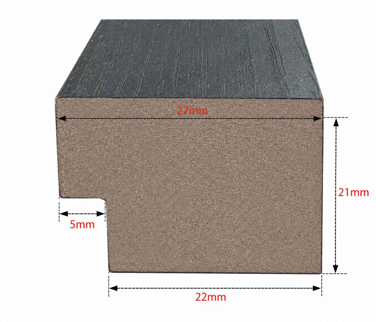 Premium Timber slat panel finishing trim - BLACK OAK COLOUR - Image 2