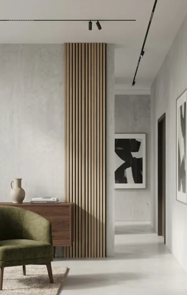 Premium Timber slat acoustic panel 3000x600MM - WHITEWASHED OAK COLOUR