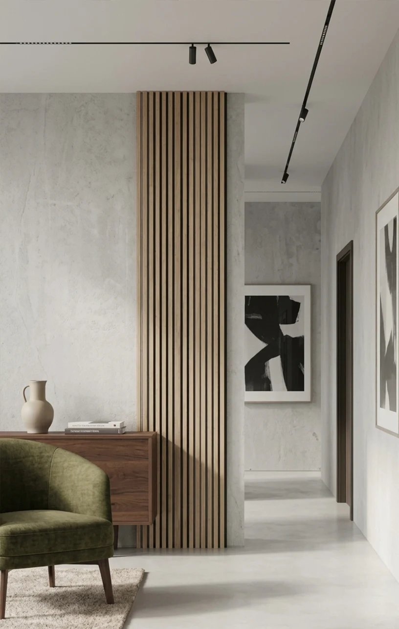 Premium Timber slat acoustic panel 3000x600MM - WHITEWASHED OAK COLOUR